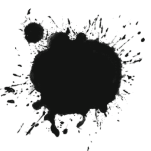 A black paint splat