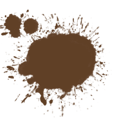 A brown paint splat