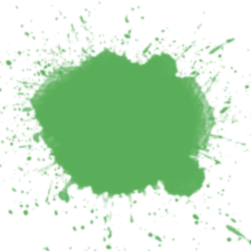 A green paint splat