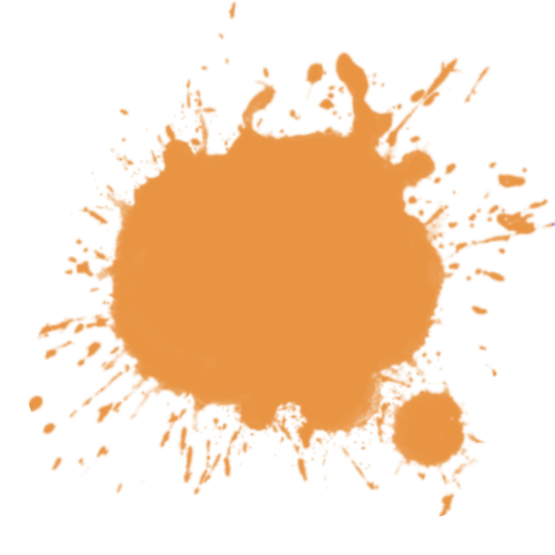 A orange paint splat