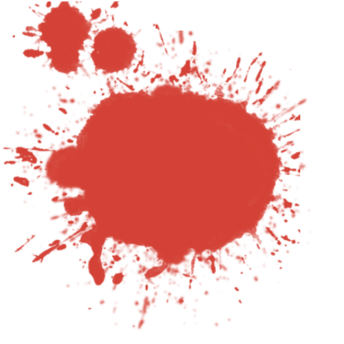 A red paint splat